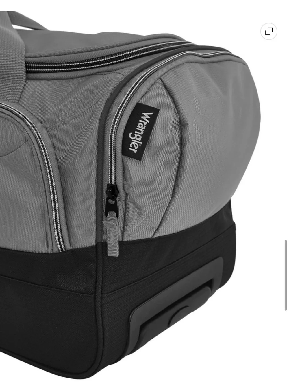 Wrangler Two-Tone Rolling Duffel Bag - Gray and Black